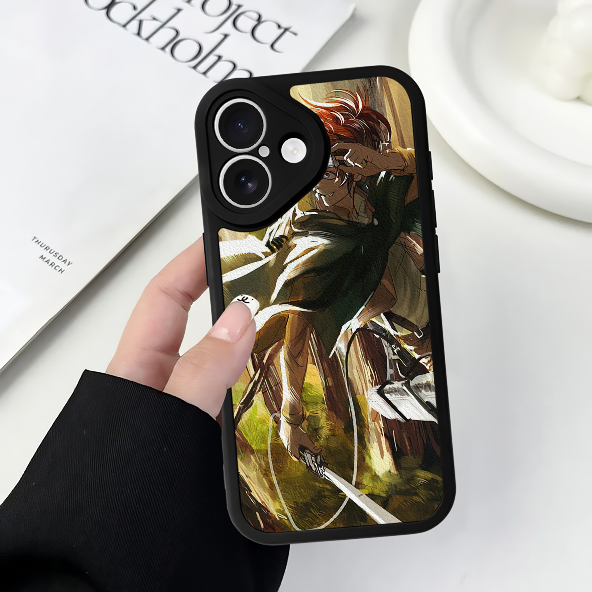 （画像用） 進撃の巨人 Attack on Titan 【iPhone 16シリーズ対応】シリコンスマホケース（レザー調） 材質：シリコン